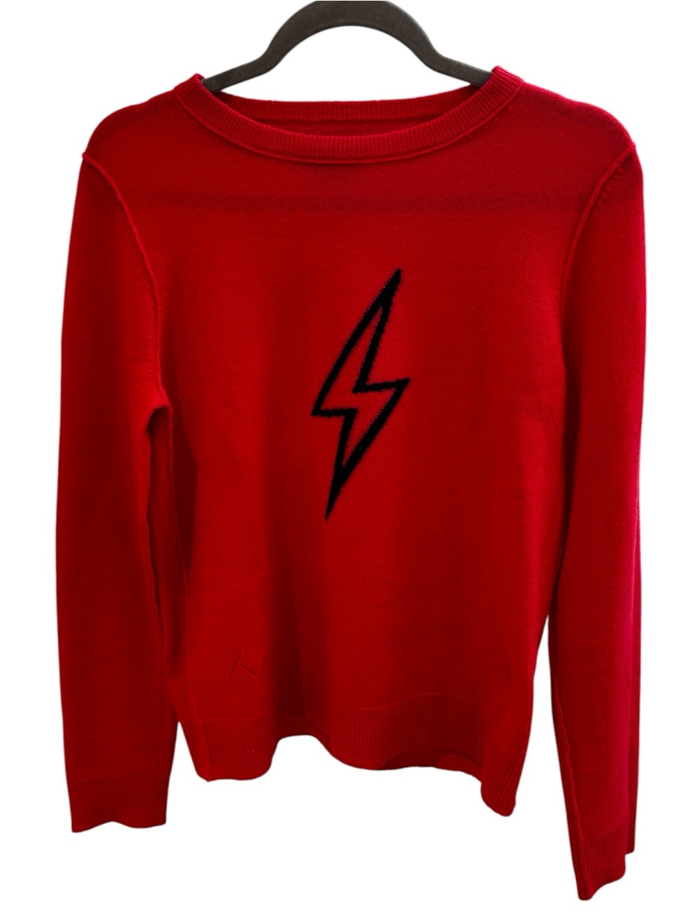 Zadig & Voltaire Red Lightning Bolt Wool‑Cashmere Sweater | S/M